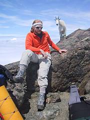 Angus with goat at summit