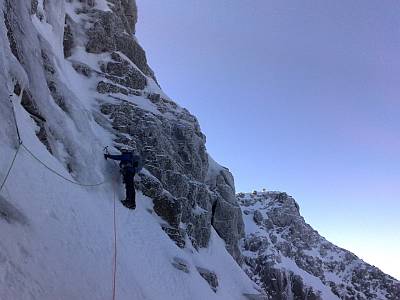 Second pitch, with top of Tower Ridge behind