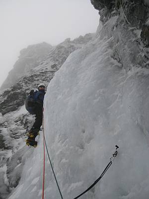 Peter on the crux fourth pitch